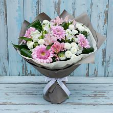 Букет цветов из:  Герберы, Альстромерии и Хризантемы в Ломинцевский