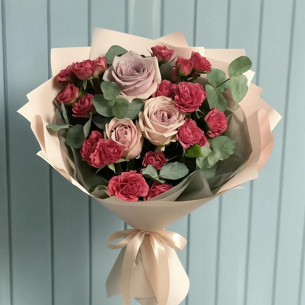 Букет цветов из: Гвоздики и Розы в Ломинцевский