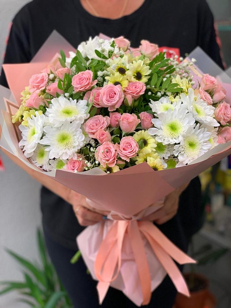 Букет цветов из: Розы и Хризантемы в Ломинцевский