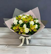 Букет цветов из:  Орхидеи и Розы в Ломинцевский