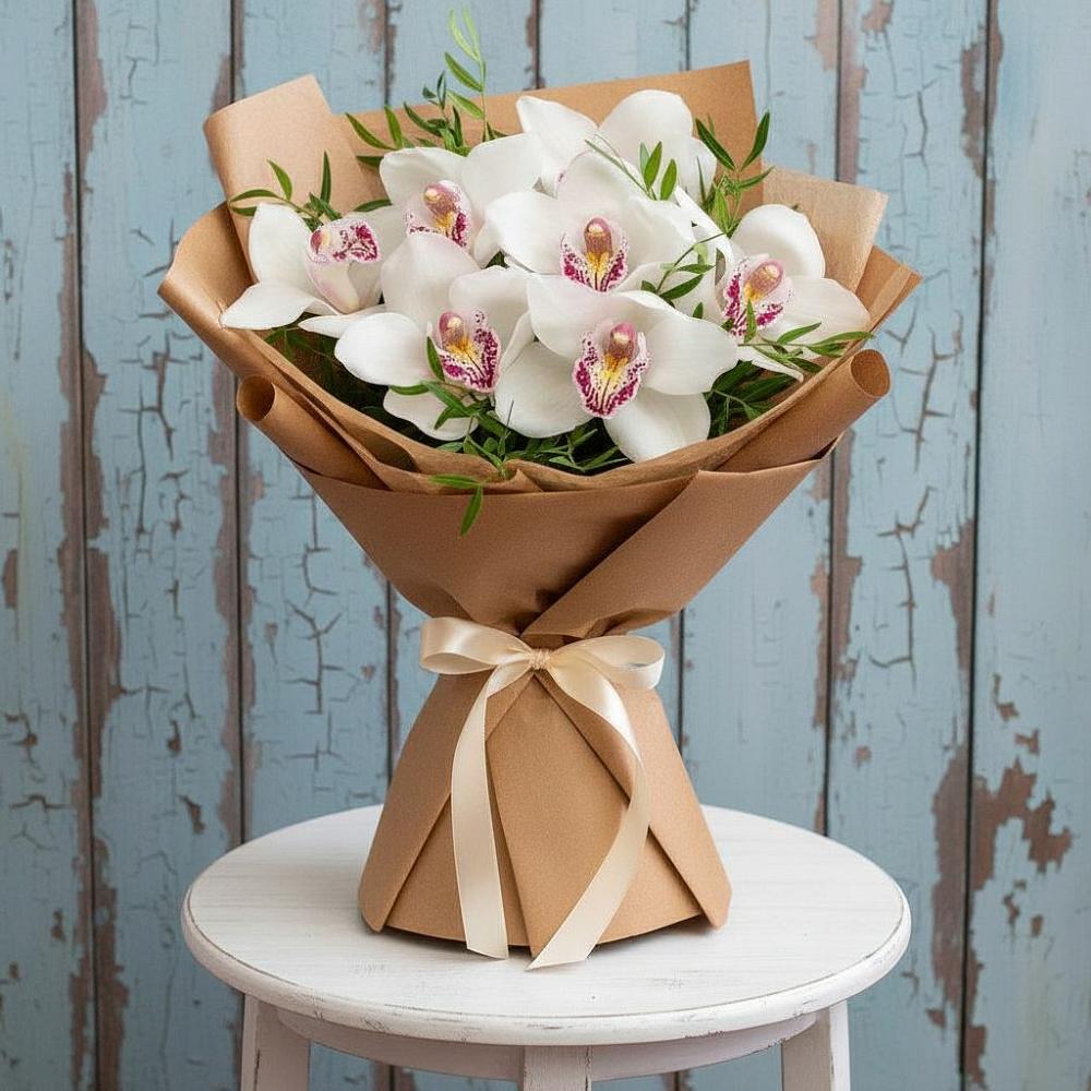 Букет цветов из: Орхидеи и Розы в Ломинцевский