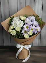 Букет цветов из:  Хризантемы и Розы в Ломинцевский