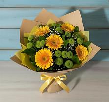 Букет цветов из:  Герберы и Хризантемы в Ломинцевский