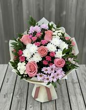 Букет цветов из:  Альстромерии, Гвоздики, Розы и Хризантемы #REPLACE_PRED# Ломинцевский