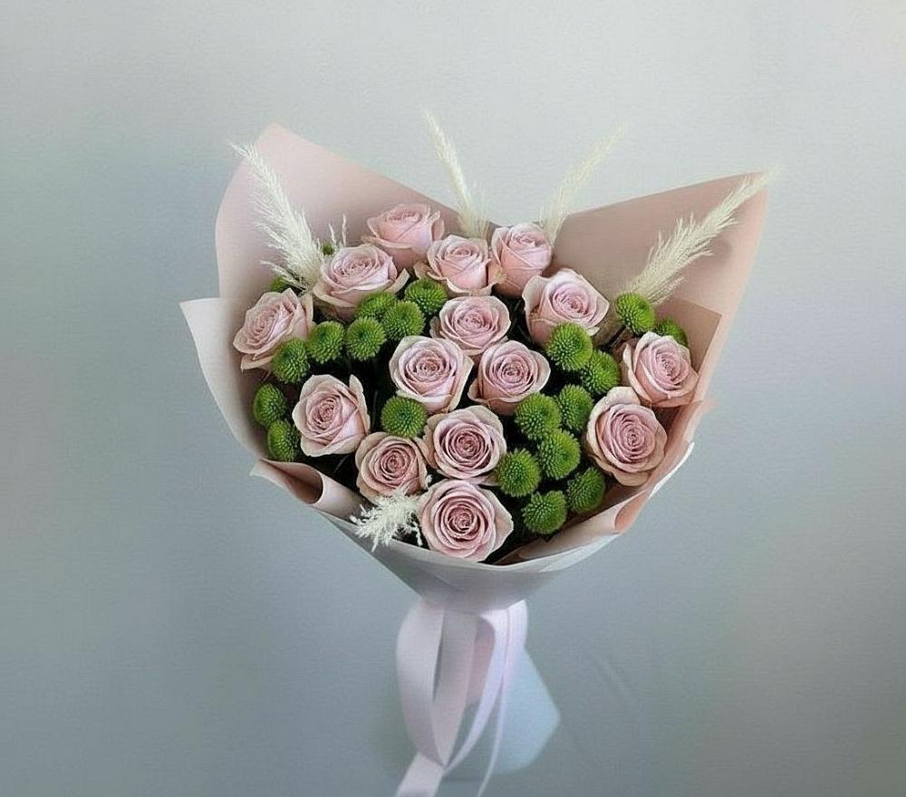 Букет цветов из: Розы и Хризантемы в Ломинцевский