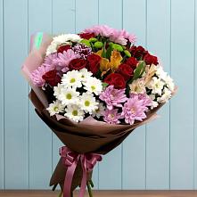Букет цветов из:  Розы, Хризантемы и Альстромерии в Ломинцевский