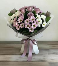 Букет цветов из:  Хризантемы и Розы в Ломинцевский