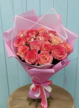 Букет 15 Розовых роз Равель в Ломинцевский