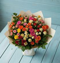 Букет Микс из разноцветных кустовых роз #REPLACE_PRED# Ломинцевский